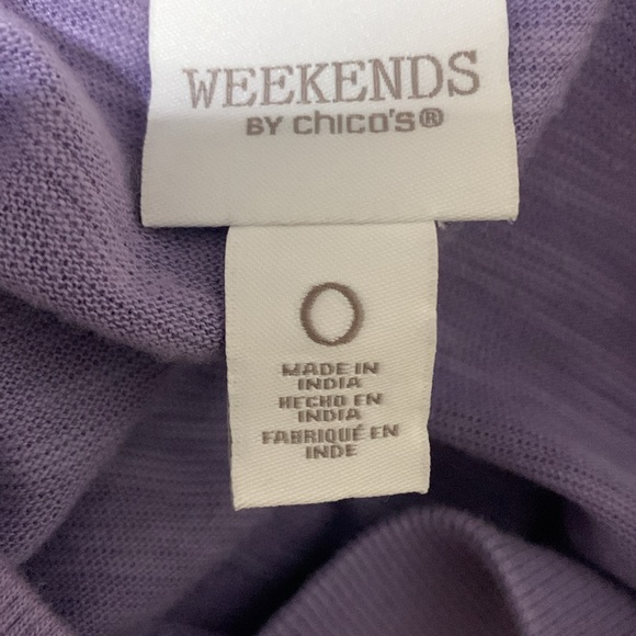 Weekend by Chicos Purple Top Made in India Size L Used - Picture 5 of 6